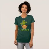 T-shirt Catcus Funny Cactus Chat Plante Pot (Devant entier)