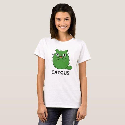 T-shirt Catcus Funny Chat Cactus Pun (Devant entier)