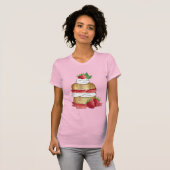 T-shirt Câteau de pâtisserie aux fraises Dessert Fraises (Devant entier)