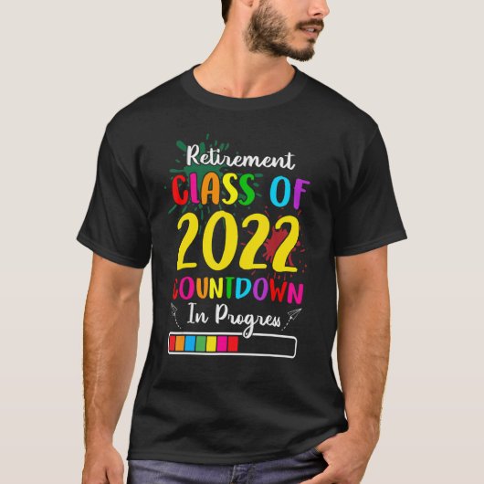 T-shirt Catégorie De Retraite De 2022 Compte À rebours Thé (Devant)