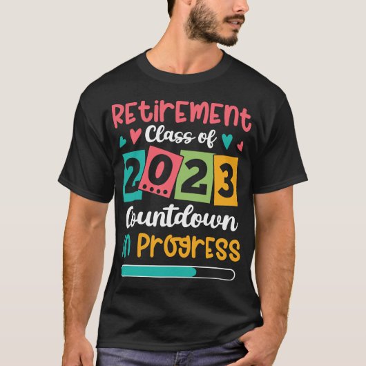 T-shirt Catégorie De Retraite De 2023 Compte À rebours En (Devant)