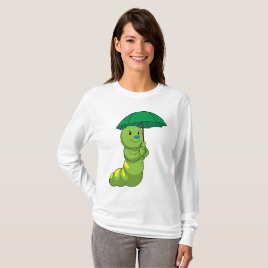 T-shirt Caterpillar à la pluie avec parapluie (Devant entier)