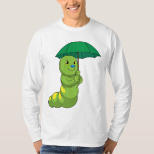 T-shirt Caterpillar à la pluie avec parapluie