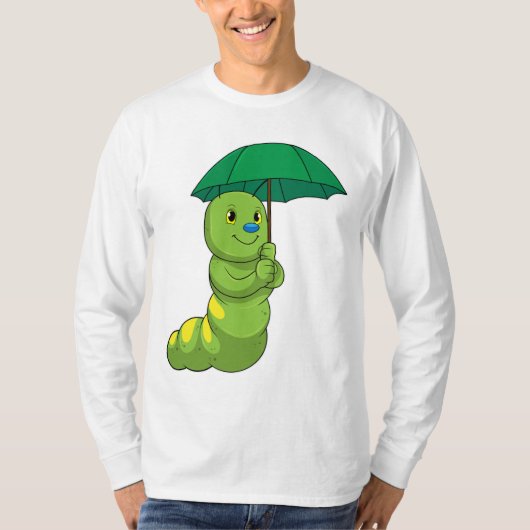 T-shirt Caterpillar à la pluie avec parapluie (Devant)