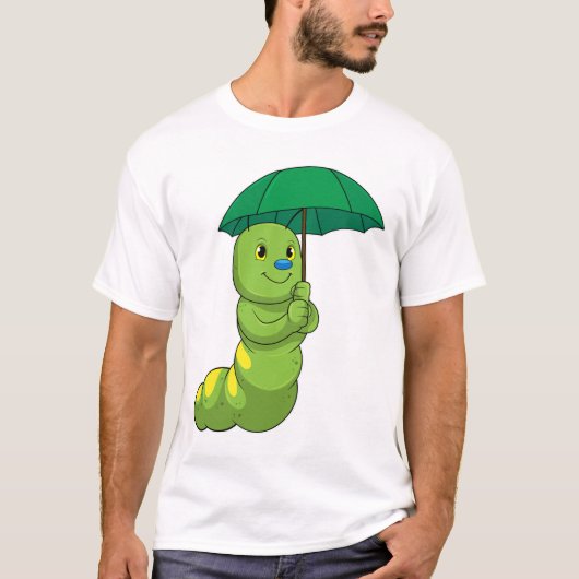 T-shirt Caterpillar à la pluie avec parapluie (Devant)