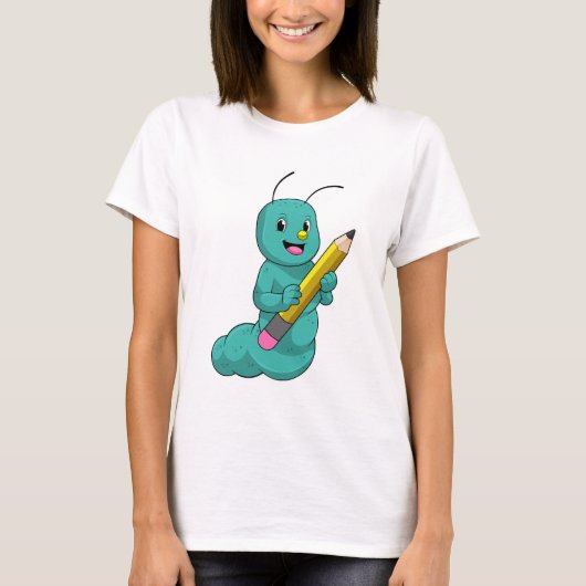 T-shirt Caterpillar avec crayon (Devant)