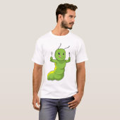 T-shirt Caterpillar avec cuillère et fourche (Devant entier)