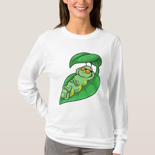 T-shirt Caterpillar avec feuille (Devant)