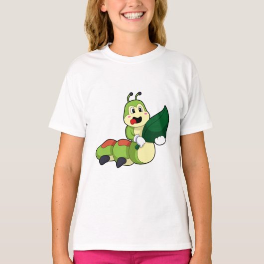 T-shirt Caterpillar avec feuille (Devant)