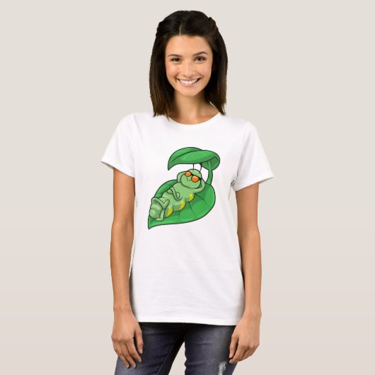 T-shirt Caterpillar avec feuille (Devant entier)