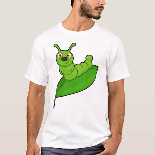T-shirt Caterpillar avec feuille (Devant)