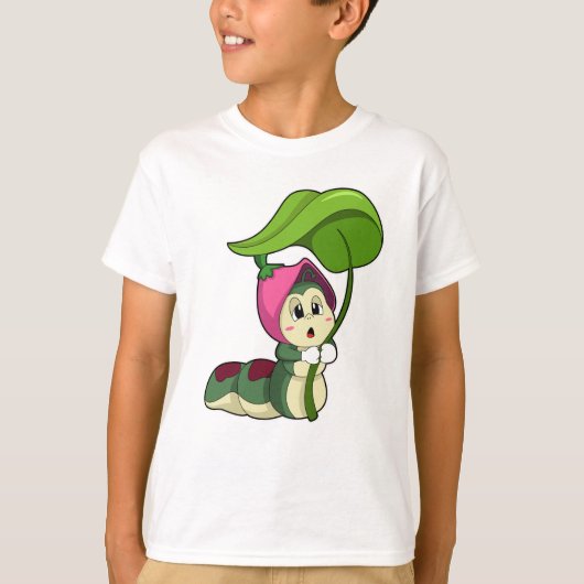T-shirt Caterpillar avec feuille (Devant)