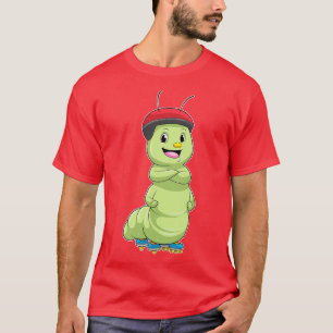 T-shirt Caterpillar en Patinage en ligne avec patins à rou