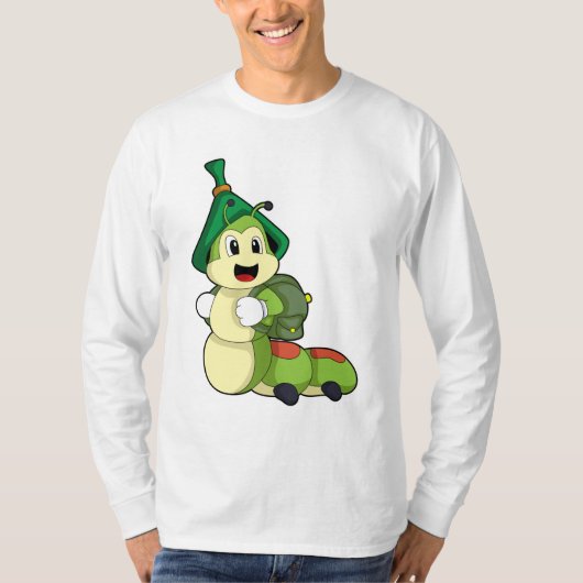 T-shirt Caterpillar en tant qu'étudiant avec sac à dos (Devant)