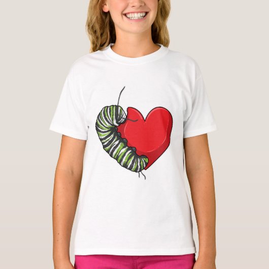 T-shirt Caterpillar love heart (Devant)
