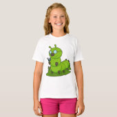 T-shirt Caterpillar Nerd avec lunettes et livre (Devant entier)
