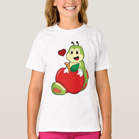 T-shirt Caterpillar with Apple (Devant)