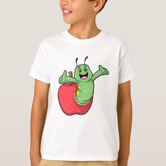T-shirt Caterpillar with Apple (Devant)