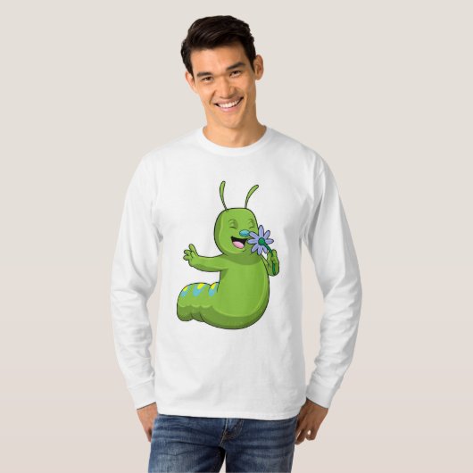 T-shirt Caterpillar with Flower (Devant entier)