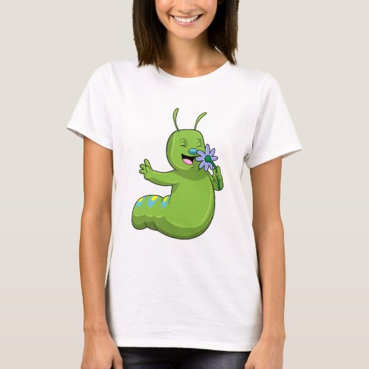 T-shirt Caterpillar with Flower (Devant)