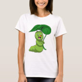 T-shirt Caterpillar with Leaf as Parasol (Devant)