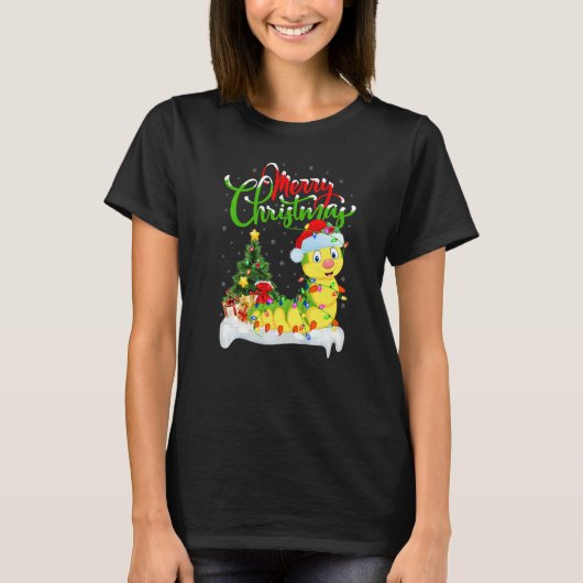 T-shirt Caterpillar  Xmas Decorations Caterpillar Christma (Devant)