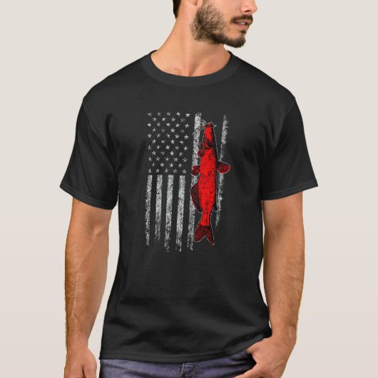 T-shirt CatFishing Us American Flag Fishing Fishman 4e (Devant)