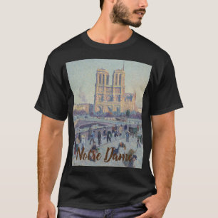T-shirt Cathédrale Notre-Dame Paris France Peinture classi