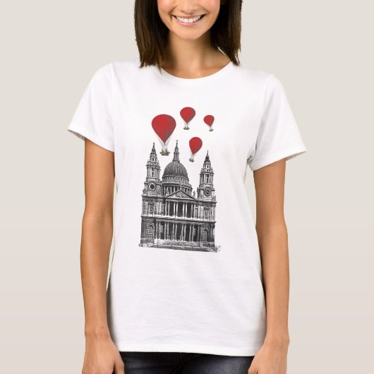 T-shirt Cathédrale St Pauls et Ballons Red Hot Air (Devant)
