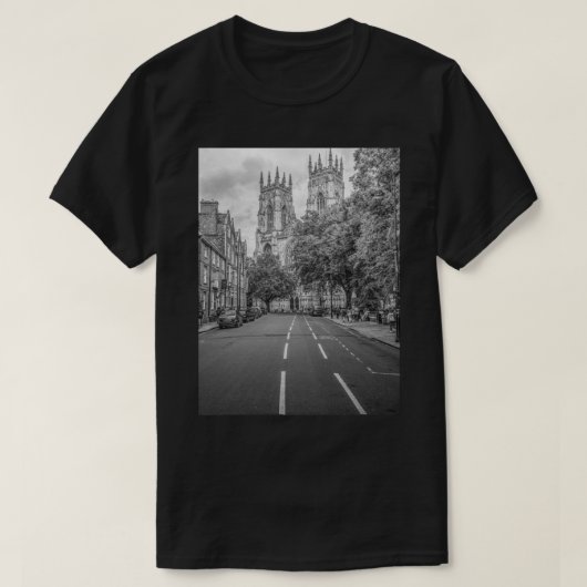 T-shirt Cathédrale York Minster Noir Et Blanc (Design devant)
