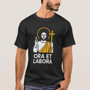 T-shirt Catholic Ora et Labora Vintage Hommes Chirurgie Ré