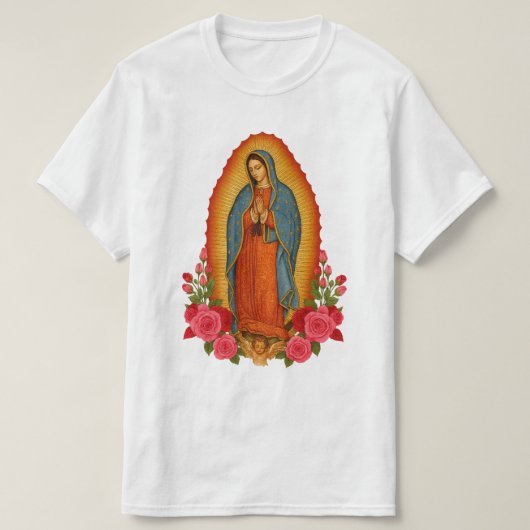 T-shirt Catholic Our Lady of Guadalupe Saint Virgin Mary (Design devant)