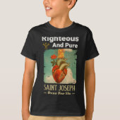 T-shirt Catholic St. Joseph, Saint Patron des Pères, Priez (Devant)