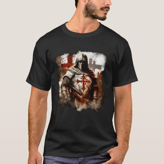 T-shirt Catholic Templar Knights Medieval (Devant)