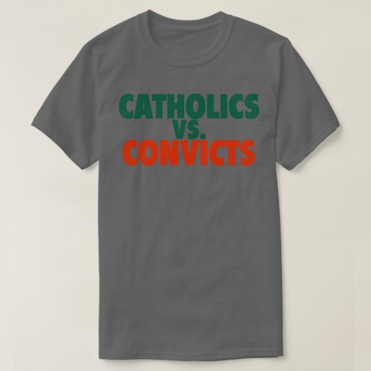 T-shirt Catholics Vs Convicts Retro 1988 Jeu (Design devant)