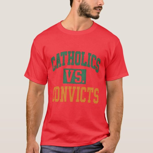 T-shirt Catholics Vs. Convicts Retro Distressed Style 1988 (Devant)