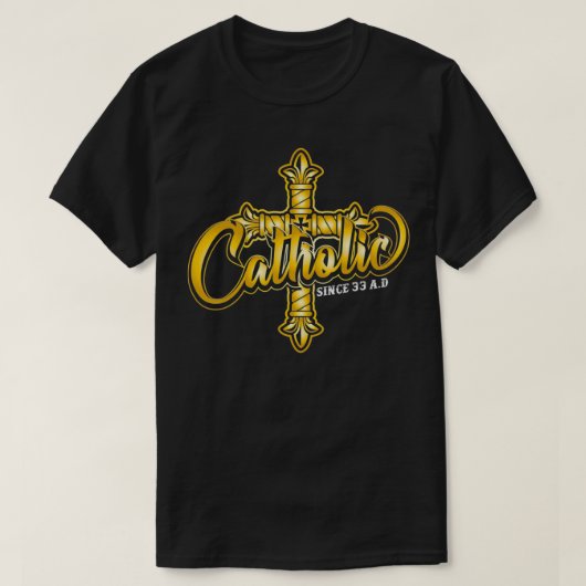 T-shirt Catholique depuis 33 AD Résurrection de fer & Divi (Design devant)