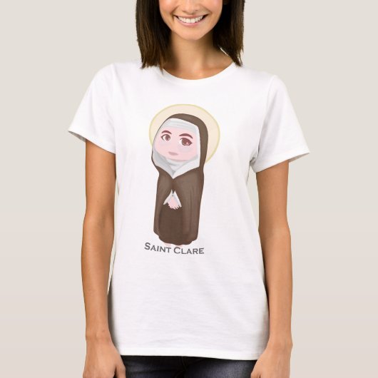 T-shirt Catholique mignon de Clare de saint (Devant)