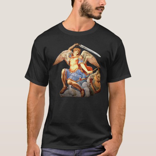 T-shirt catholique Saint Michel-Ange Angel 2 (Devant)