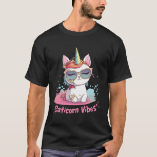 T-shirt Caticorn Chat Unicorn Kawaii Rainbow Pastel Anime