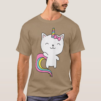 T-shirt Caticorn Cute Cat Unicorn Horn Rainbow Pastel