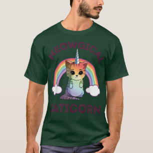 T-shirt Caticorn Meowgical T Cat Unicorn Girls Femmes Kitt