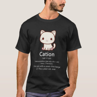 T-shirt Cation Chat Ion Science Pawsitive Pun Chimie