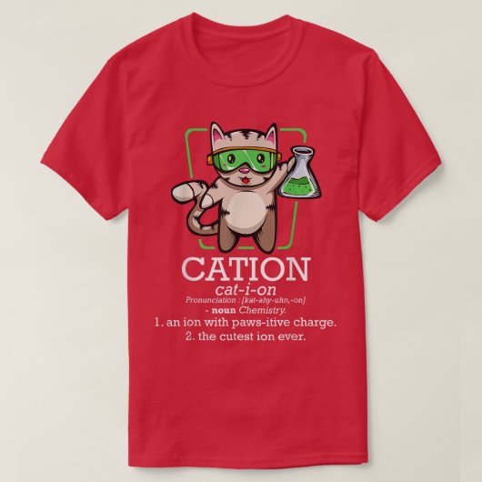 T-shirt Cation Cute Science Chat Élément Pawsitif Chimistr (Design devant)