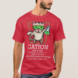 T-shirt Cation Cute Science Chat Élément Pawsitif Chimistr
