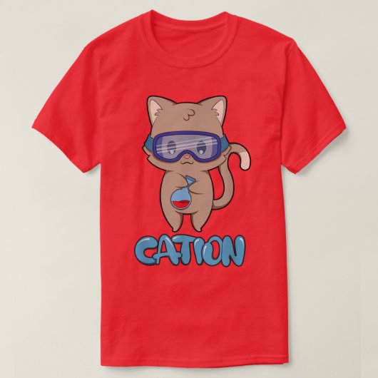 T-shirt Cation Cute Science Chat Élément Pawsitif Chimistr (Design devant)