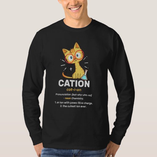 T-shirt Cation Cute Science Chat Élément Pawsitif Chimistr (Devant)