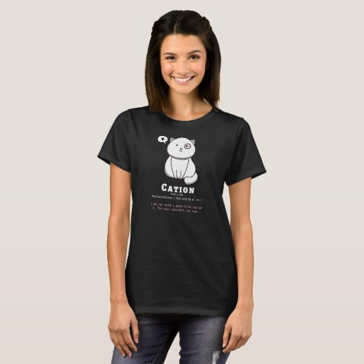 T-shirt Cation Funny Chat Ion Science Pun (Devant entier)