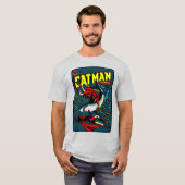 T-shirt CatMan Comics des années 1940 (Devant entier)