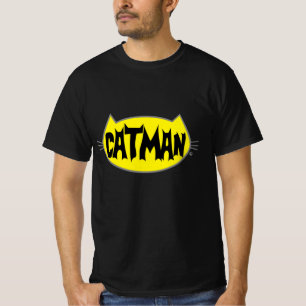 T-shirt CATMAN Style Rétro Mens Amoureux des chats T Shirt